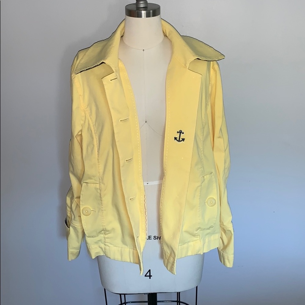 🤩L.L. Bean Yellow Seaside Anchor Nautical Jacket